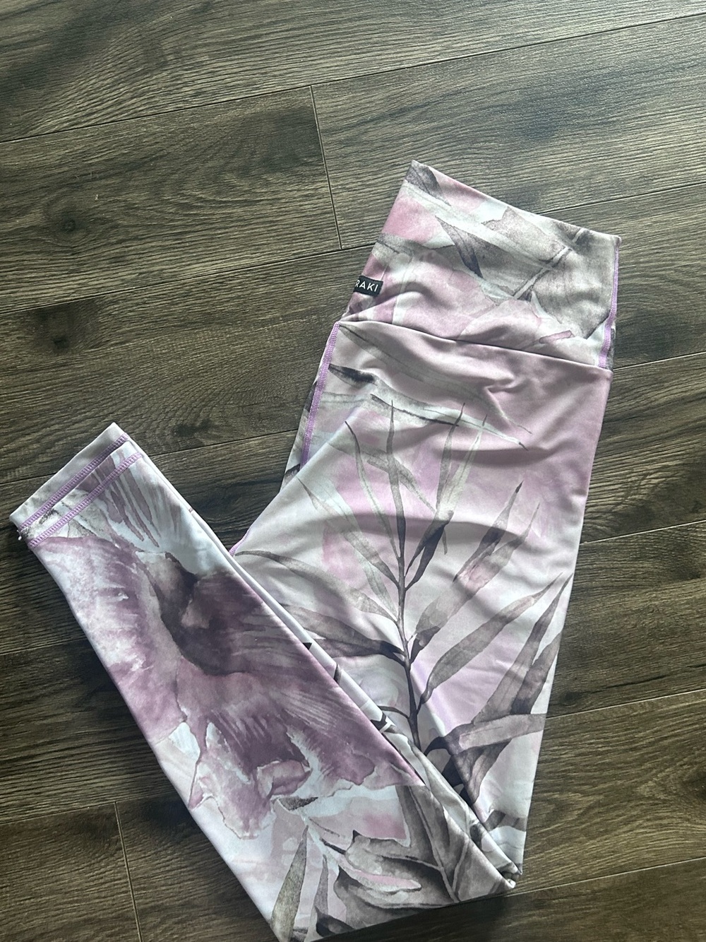 Legging ORAKI fleuri rose & mauve 🌸 – Taille L